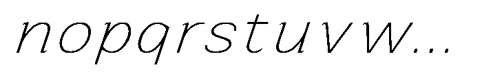 Zendory Thin Expanded Italic Font LOWERCASE
