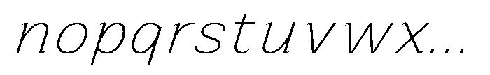 Zendory Thin Expanded Narrow Italic Font LOWERCASE