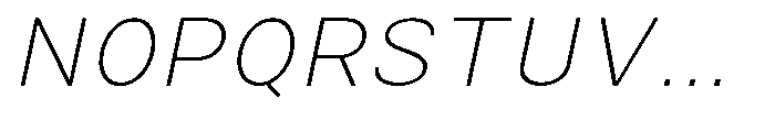 Zendory Thin Expanded Oblique Font UPPERCASE