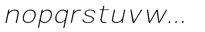 Zendory Thin Expanded Oblique Font LOWERCASE