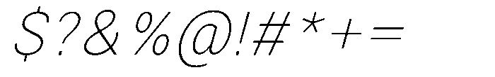 Zendory Thin Italic Font OTHER CHARS