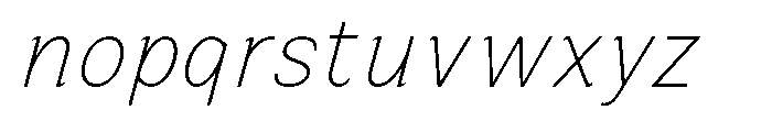 Zendory Thin Italic Font LOWERCASE