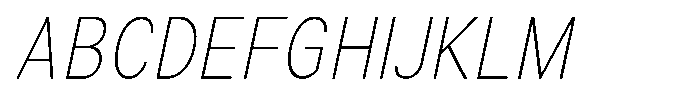 Zendory Thin Narrow Condensed Oblique Font UPPERCASE