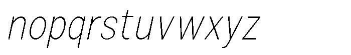 Zendory Thin Narrow Condensed Oblique Font LOWERCASE