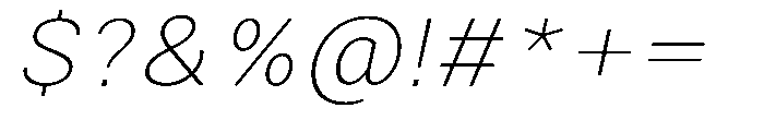 Zendory Thin Narrow Expanded Oblique Font OTHER CHARS