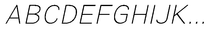 Zendory Thin Narrow Expanded Oblique Font UPPERCASE
