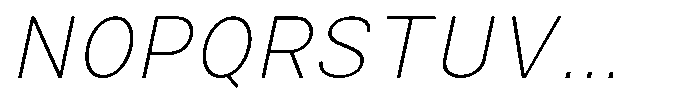 Zendory Thin Narrow Expanded Oblique Font UPPERCASE