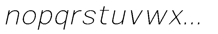 Zendory Thin Narrow Expanded Oblique Font LOWERCASE