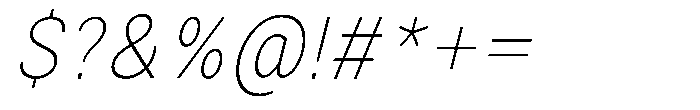 Zendory Thin Narrow Italic Font OTHER CHARS