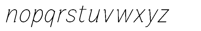 Zendory Thin Narrow Italic Font LOWERCASE