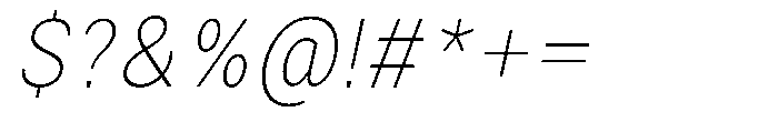 Zendory Thin Narrow Oblique Font OTHER CHARS