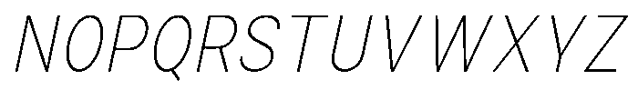 Zendory Thin Narrow Oblique Font UPPERCASE