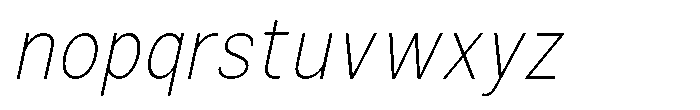 Zendory Thin Narrow Oblique Font LOWERCASE