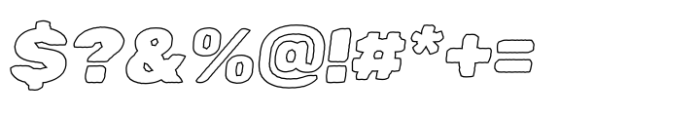 Zenova Italic Outline Font OTHER CHARS