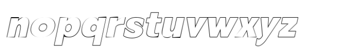 Zenwill Extra Bold Oblique Outline Font LOWERCASE
