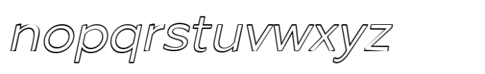 Zenwill Extra Light Oblique Outline Font LOWERCASE