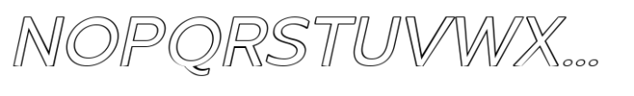 Zenwill Light Oblique Outline Font UPPERCASE