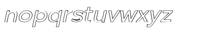 Zenwill Light Oblique Outline Font LOWERCASE