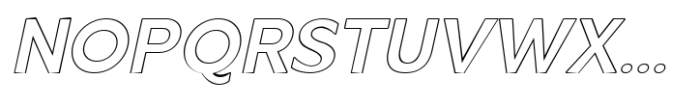 Zenwill Medium Oblique Outline Font UPPERCASE