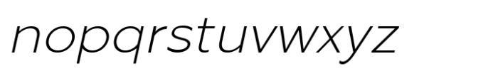 Zenwill Thin Oblique Font LOWERCASE