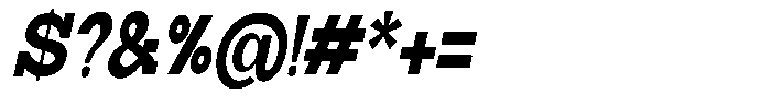 Zero Slab Black Condensed Slanted Font OTHER CHARS