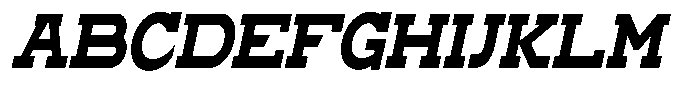 Zero Slab Black Condensed Slanted Font UPPERCASE