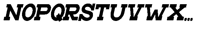 Zero Slab Black Condensed Slanted Font UPPERCASE