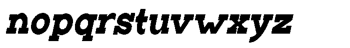 Zero Slab Black Condensed Slanted Font LOWERCASE
