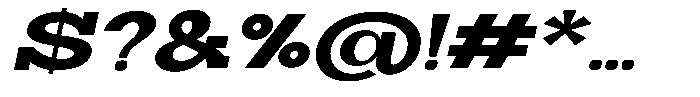 Zero Slab Black Expanded Slanted Font OTHER CHARS