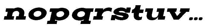 Zero Slab Black Expanded Slanted Font LOWERCASE