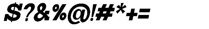 Zero Slab Black Semi Condensed Slanted Font OTHER CHARS