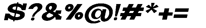 Zero Slab Black Semi Expanded Slanted Font OTHER CHARS