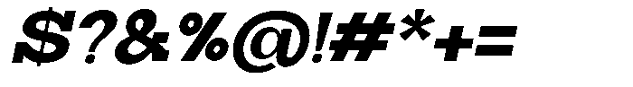 Zero Slab Black Slanted Font OTHER CHARS