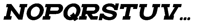 Zero Slab Black Slanted Font UPPERCASE