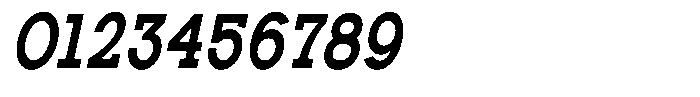 Zero Slab Bold Condensed Slanted Font OTHER CHARS