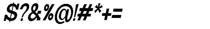 Zero Slab Bold Condensed Slanted Font OTHER CHARS