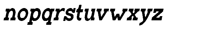 Zero Slab Bold Condensed Slanted Font LOWERCASE