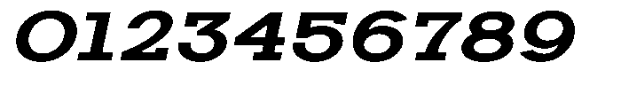 Zero Slab Bold Expanded Slanted Font OTHER CHARS