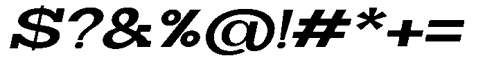 Zero Slab Bold Expanded Slanted Font OTHER CHARS