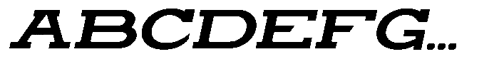Zero Slab Bold Expanded Slanted Font UPPERCASE