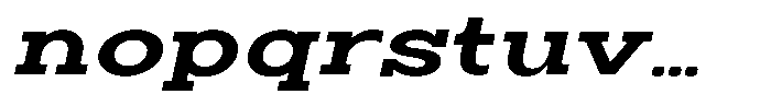 Zero Slab Bold Expanded Slanted Font LOWERCASE