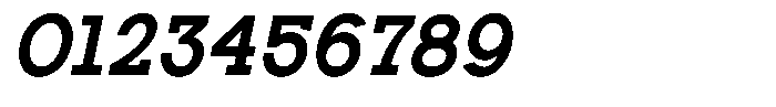 Zero Slab Bold Semi Condensed Slanted Font OTHER CHARS