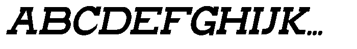 Zero Slab Bold Semi Condensed Slanted Font UPPERCASE