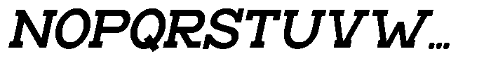 Zero Slab Bold Semi Condensed Slanted Font UPPERCASE