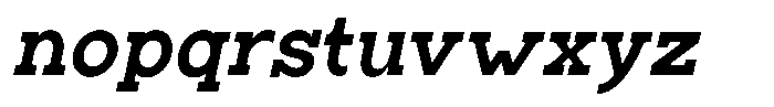 Zero Slab Bold Semi Condensed Slanted Font LOWERCASE