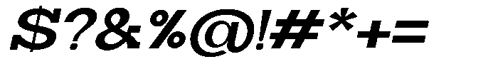Zero Slab Bold Semi Expanded Slanted Font OTHER CHARS