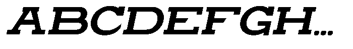 Zero Slab Bold Semi Expanded Slanted Font