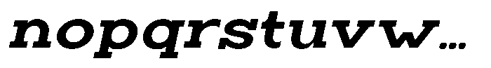 Zero Slab Bold Semi Expanded Slanted Font LOWERCASE