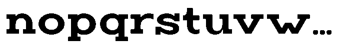 Zero Slab Bold Semi Expanded Font LOWERCASE