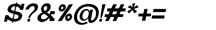 Zero Slab Bold Slanted Font OTHER CHARS
